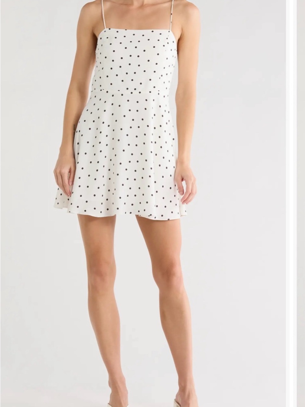 Alice + Olivia White Mini Dress with Black Polka Dots